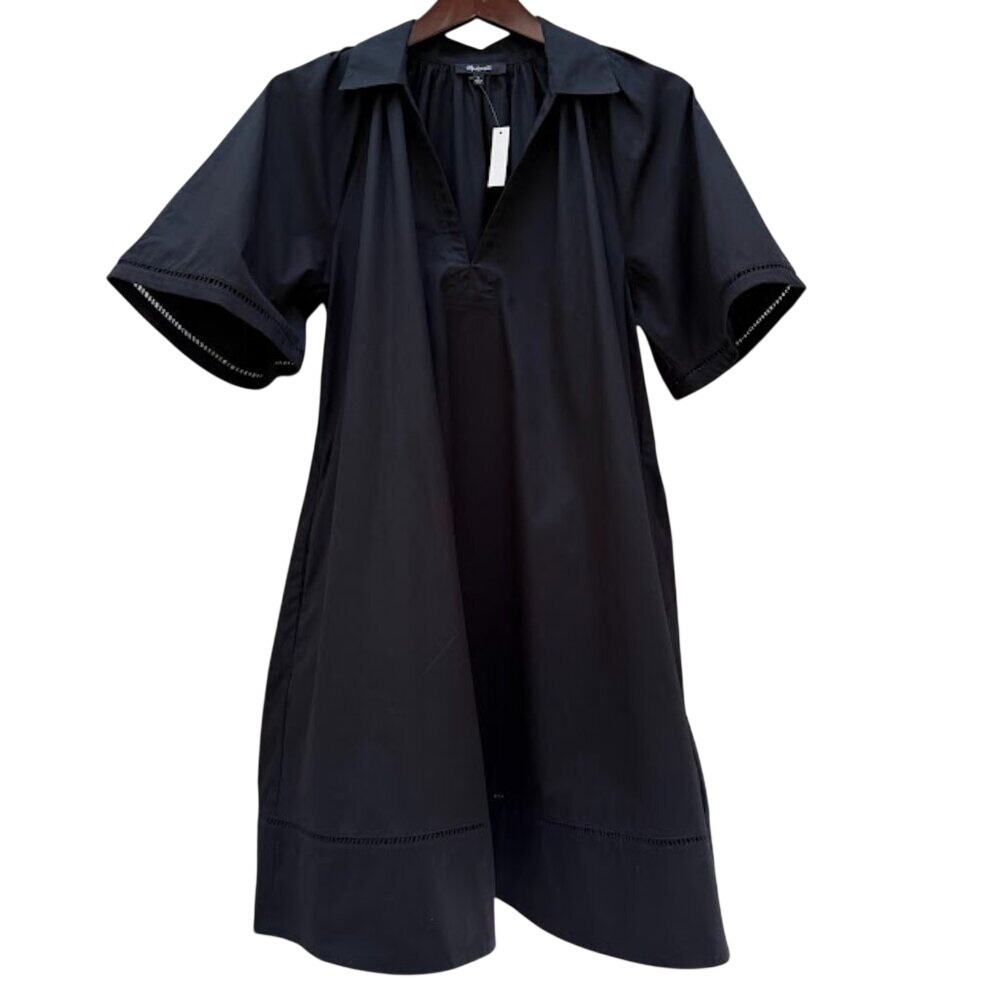 Madewell‎ Black Collared Mini Dress | Size M | NWT